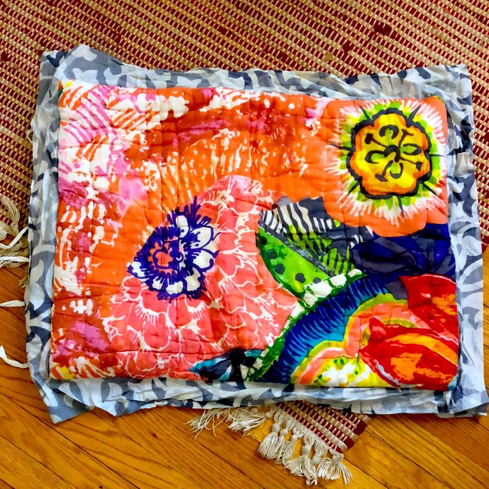 Anthropologie reversible pillow shams - 2 standard and one large square